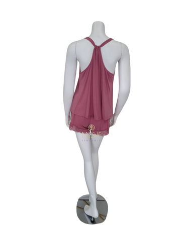 Flora Nikrooz Stephanie Mauve Knit PJ's Cami Set myselflingerie.com